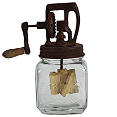 Dazey Rustic Antique Style Glass Hand Crank 1 Quart Butter Churn Primitive Decor, used for sale  Delivered anywhere in Canada