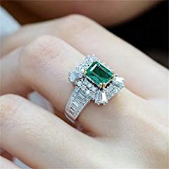 TZ Way Vintage 925 Sterling Silver Emerald Ring Cocktail for sale  Delivered anywhere in UK