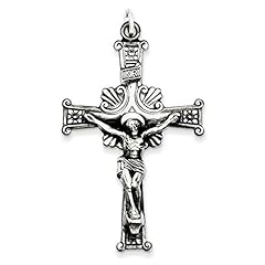 Usato, Ciondolo grande in argento Sterling con croce a forma di crocifisso in stile antico usato  Spedito ovunque in Italia 