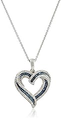 Amazon Collection Sterling Silver Blue and White Diamond for sale  Delivered anywhere in USA 