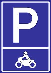Kiwistar - segno di parcheggio - adesivo - moto (pittogramma) - 42 x 30 cm - Garage parcheggio, carporto, cartello stradale per ristorante, scuola, hotel usato  Spedito ovunque in Italia 