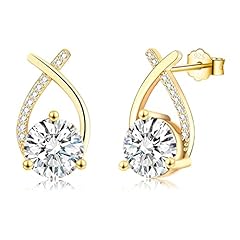Gold stud earrings for sale  Delivered anywhere in UK