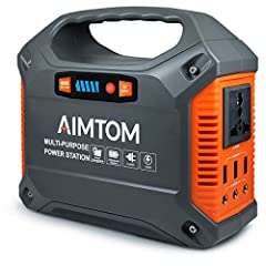AIMTOM Portable Solar Generator, 42000mAh 155Wh Power Station, Emergency Backup Power Supply W/Flashlights, for Camping, Home, RV Road Trip, Travel, Outdoor (110V/ 100W AC Outlet, 3X 12V DC, 3X USB Output) for sale  Delivered anywhere in Canada