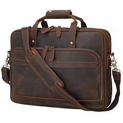 Leather briefcase men for sale  Delivered anywhere in USA 