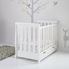 Obaby Stamford Sleigh Mini Cot Bed - White for sale  Delivered anywhere in UK