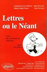 Lettres néant connaissances d'occasion  Livré partout en France