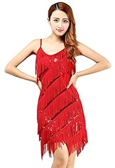 red fringe latin dance dresses for sale  Delivered anywhere in UK