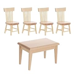 TOYANDONA 5pcs Dollhouse Table Chair Wood Miniature for sale  Delivered anywhere in UK