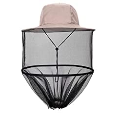 Toyfun Mosquito Head Net Hat Sun Bucket Hat Mesh Face Protection for Fishing Hiking Light Brown for sale  Delivered anywhere in Canada