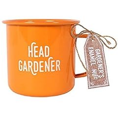 Mug 'Head Gardener' Orange Enamel Mug, used for sale  Delivered anywhere in UK