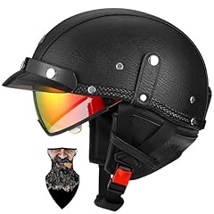 Retro leder halbschalenhelm gebraucht kaufen  Wird an jeden Ort in Deutschland