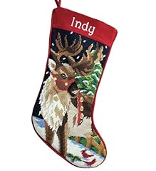 Reindeer needlepoint christmas for sale  Delivered anywhere in USA 