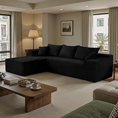 Cloud Sectional Couch with L-Shape Chaise,Modern Modular Sofa with Deep Seat, Upholstered Couches for Living Room Bedroom,No Assembly Required, Black (Left Facing Chaise) for sale  Delivered anywhere in USA 