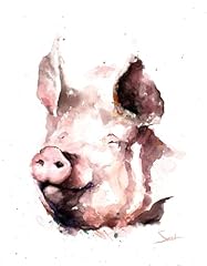 Pig watercolor print for sale  Delivered anywhere in USA 