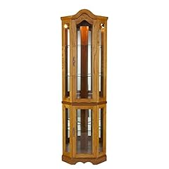 Lighted Corner Curio Cabinet - Golden Oak for sale  Delivered anywhere in USA 