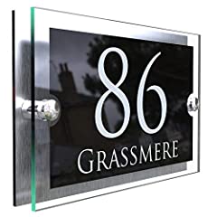 House Sign Modern Glass Effect Acrylic Door Number for sale  Delivered anywhere in Ireland