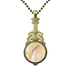 DIYthinker Rose in Wind XJJ Oil Painting Necklace Antique Guitar Jewelry Music Pendant for sale  Delivered anywhere in Canada