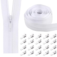 White continuous zip for sale  Delivered anywhere in UK