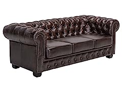 Woodkings® Chesterfield Sofa 3-Sitzer Vintage Echtleder gebraucht kaufen  Wird an jeden Ort in Deutschland