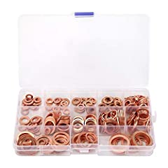 280Pcs 12 Sizes Flat Copper Washer Flat Sealing Ring for sale  Delivered anywhere in UK