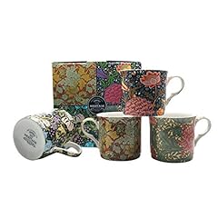 Used, FINE Bone China Set of 4 William Morris Mugs Free UK for sale  Delivered anywhere in UK