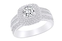 AFFY Round & Emerald Cut White Cubic Zirconia Double for sale  Delivered anywhere in USA 