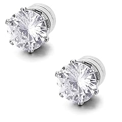 Magnetic Ear Stud Men Women Fake Round Silver Non Piercing for sale  Delivered anywhere in UK