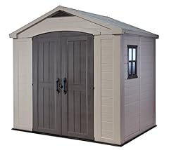 Keter Factor 8 x 6 ft Outdoor Storage Shed, Beige/Brown for sale  Delivered anywhere in UK