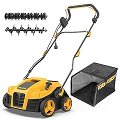 Rock&Rocker 2-in-1 16INCH Dethatcher Scarifier, 15 Amp Electric Lawn Dethatcher, 5 Working Depth Adjust, 48.4QT Removable Collection Bag, Tool-Free Quick Folding, Easy Storage, for Lawn Health for sale  Delivered anywhere in USA 