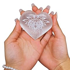 Selenite heart etched for sale  Delivered anywhere in USA 