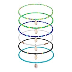 KINBOM 6pcs Boho Handmade Beaded Anklets with Shell for sale  Delivered anywhere in UK