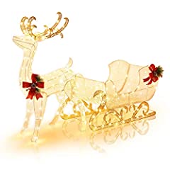 Used, Tangkula 6 FT Christmas Lighted Reindeer & Santa’s for sale  Delivered anywhere in USA 