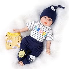 Yesteria Reborn Baby Doll, 22 Inch Realistic Silicone Baby Doll, Weighed Reborn Boy Doll Yellow & Stripe Outfits, with Accessories and Certificate of Adoption for sale  Delivered anywhere in Canada