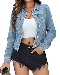Cropped denim jacket for sale  Delivered anywhere in USA 