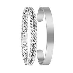 Mens bracelets silver for sale  Delivered anywhere in UK