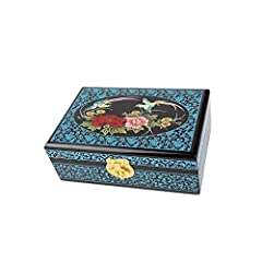 lachineuse Lacquered blue jewellery box., used for sale  Delivered anywhere in UK