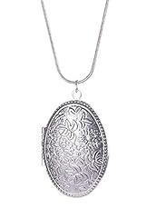 Silver oval locket for sale  Delivered anywhere in UK