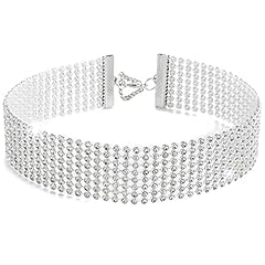 Silver diamante choker for sale  Delivered anywhere in UK
