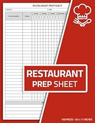 Restaurant prep sheet for sale  Delivered anywhere in USA 