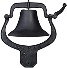 tonchean 14'' Large Heavy Cast Iron Dinner Bell Antique Vintage Style Farmhouse Manually Shaking Hanging Door Bell for Outdoor Garden Patio Liberty Farm Church School, Black for sale  Delivered anywhere in Canada