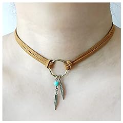 Turquoise feather choker for sale  Delivered anywhere in USA 