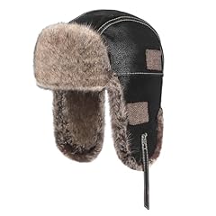 Leather trapper hat for sale  Delivered anywhere in UK