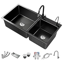 Black double bowl for sale  Delivered anywhere in USA 