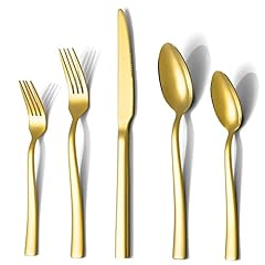 Gold silverware set for sale  Delivered anywhere in USA 