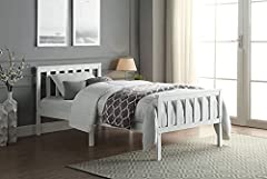 Home Treats Single Bed White. Solid Wooden Bed Frame for sale  Delivered anywhere in UK