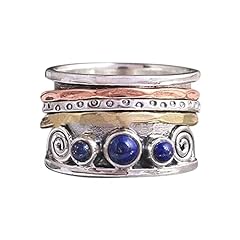 Used, ClodeEU Rings for Women Men, Bohemian Lapiss Lazuli for sale  Delivered anywhere in UK