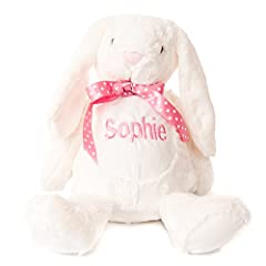 Hoolaroo Large Soft Toy Bunny Plush Personalised Baby for sale  Delivered anywhere in UK