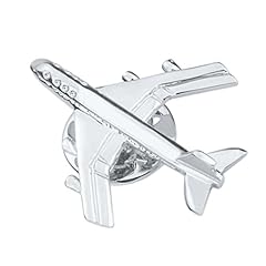 Homyl Silver Plated Brass Airplane Aircraft Plane Pin for sale  Delivered anywhere in UK