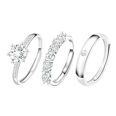 3pcs silver rings for sale  Delivered anywhere in UK
