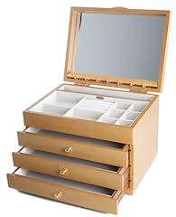 Mele & Co Britney Beech Finish Wooden Jewellery Box for sale  Delivered anywhere in UK